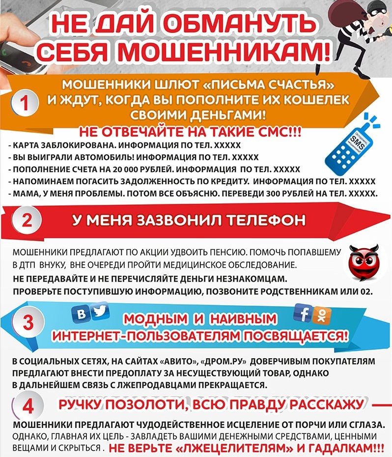 Префектура Советского района напоминает гражданам как не дать себя обмануть мошенникам посредством мошеннических действий с использованием мобильных средств связи и мобильного «Интернета» 21.02.2019